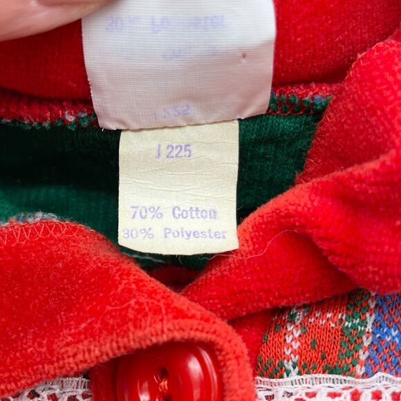VTG Carters Toddler Size 4T Christmas Top Velour Holiday‎ Made IN USA Festive - Picture 8 of 8